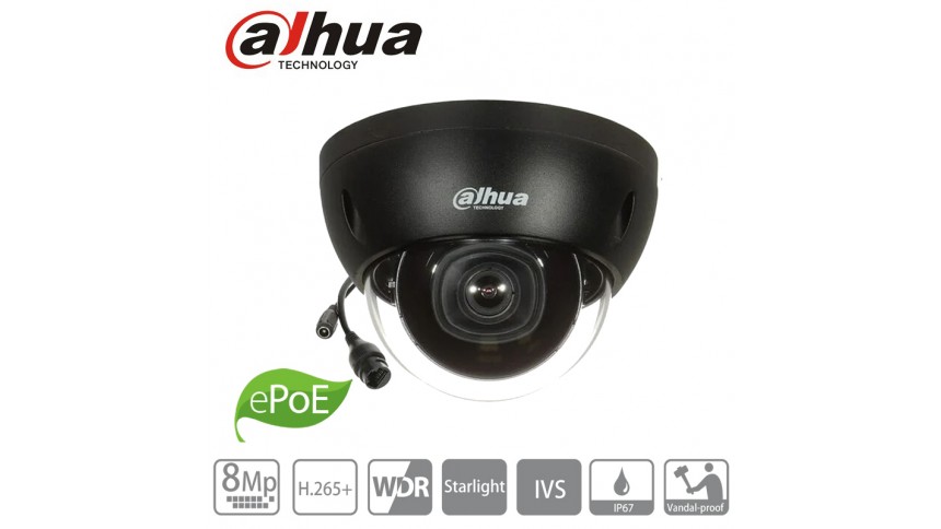  DAHUA Caméra 4K IP Poe dôme à bulle IPC-HDBW2831EP-S-S2 NOIR